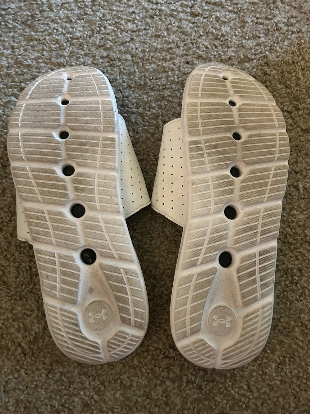 Under Armour Black and White Slide Sandals